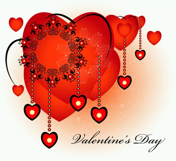 Coeurs avec boucle pour la Saint Valentin — Image vectorielle
