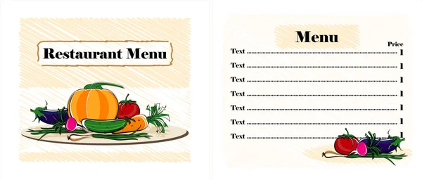 Conception de menus restaurant — Image vectorielle