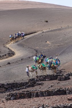 turistler binmek aracılığıyla tarafından yönlendirilen Develer üzerinde