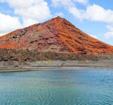 İspanya 'nın Lanzarote kentindeki Timanfaya Ulusal Parkı' nda yanardağ