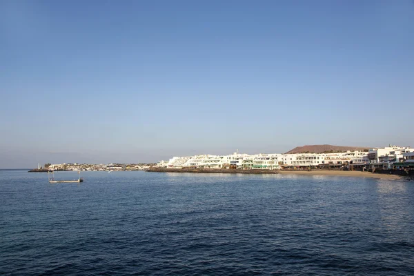 Promenada sceniczny Playa blanca z morza — Zdjęcie stockowe