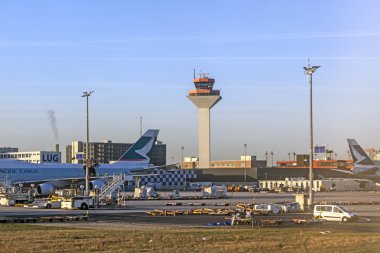 Cathay kargo jumbo navlun rhein Havaalanı erken sabah ile