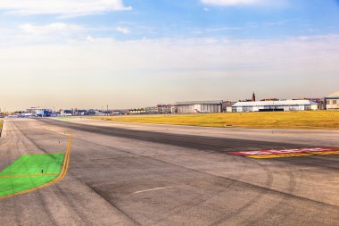 Runway at Barajay Airport in Madrid, Spain clipart