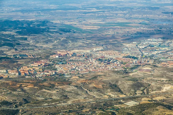 stock image Aerial of countryside and fields around madrid