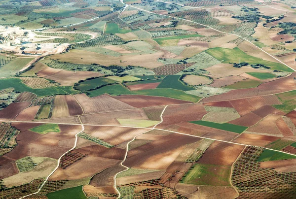 田園地帯やマドリッド周辺分野の航空 — ストック写真