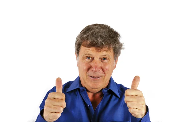 Man gesturing and pointing with his finger — Stock Photo, Image
