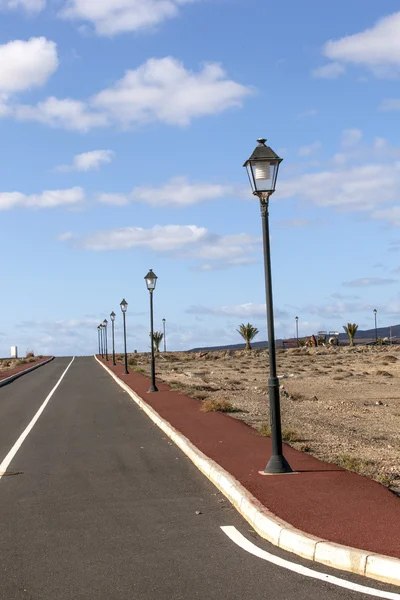 Nuevas carreteras para la zona de desarrollo en Lanzarote — Foto de Stock