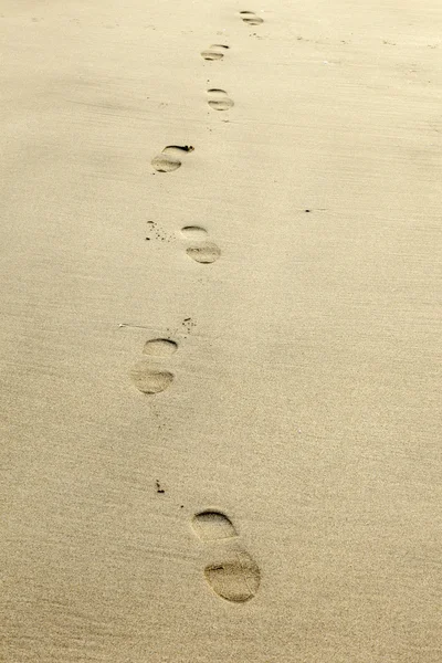 Kum plaj insan ayak izleri — Stok fotoğraf