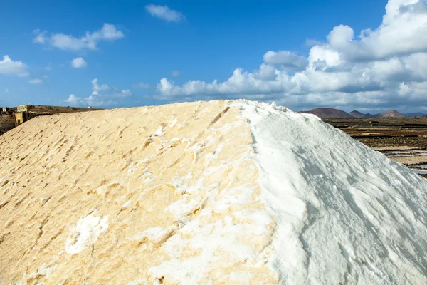 Bacini di sale in soluzione salina di Janubio — Foto Stock
