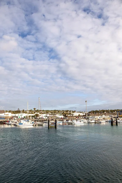 stock image Boats lying in the harbor