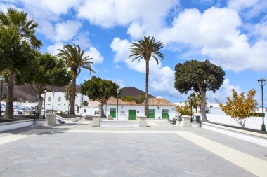 Beautiful market place in Yaiza clipart