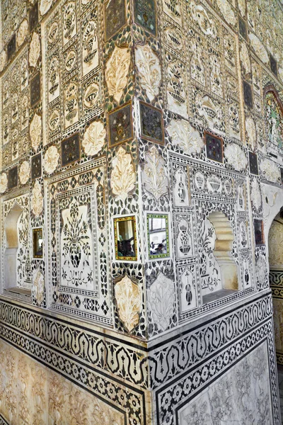 Intérieur du palais fort d'Amber, Jaipur, Inde . — Photo