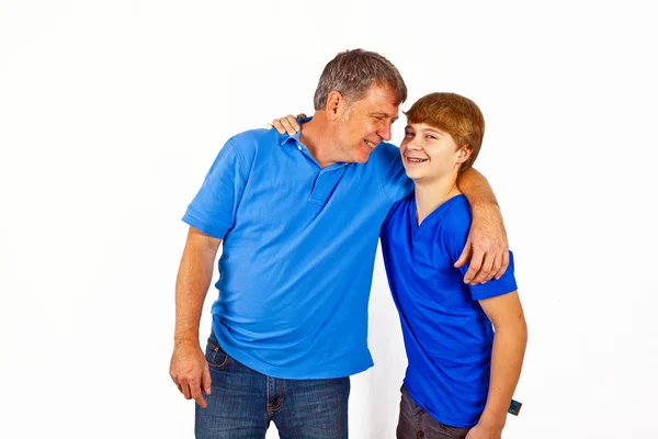 Boldog apa és fia, aranyos — Stock Fotó