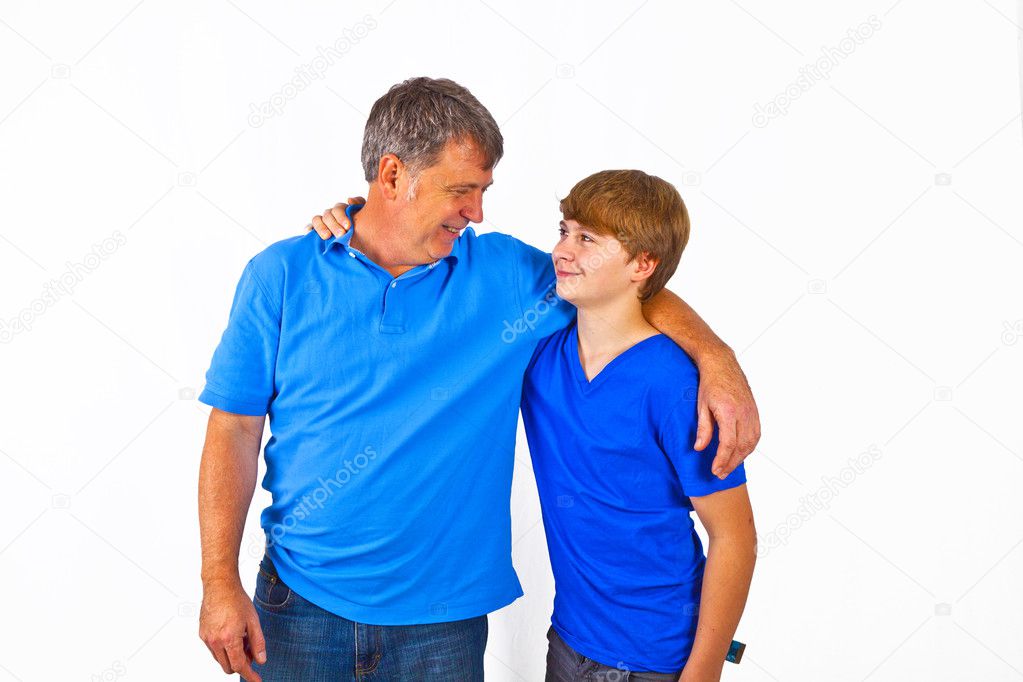 Happy father with his cute son