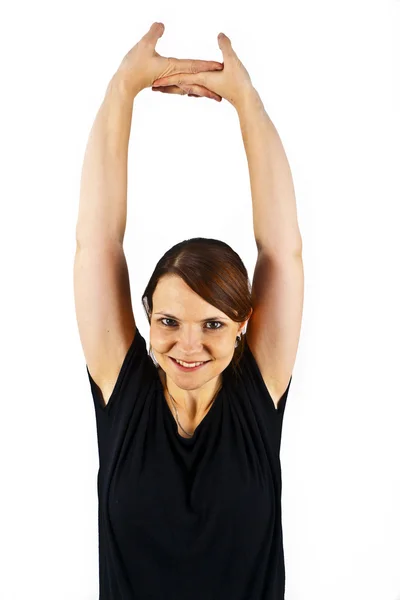 Attrayant femme trains yoga — Photo