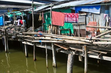 Fishermans hut in Koh Samet on the water clipart