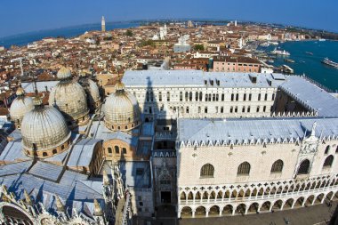 Overlooking the marcus church in venice from campanile de San Ma clipart