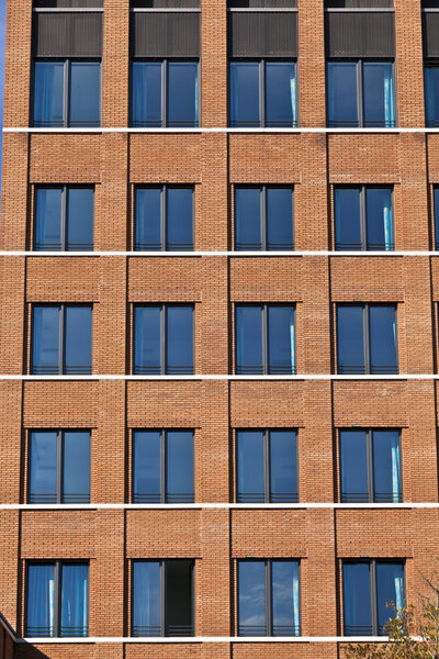 Facade of modern bulding with windows