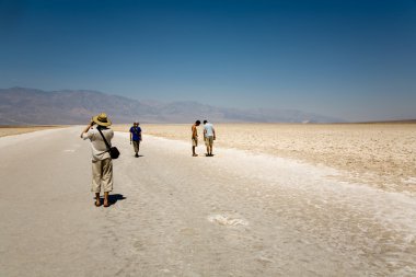 Badwater, ABD, mineraller ile karışık saltsee en derin noktası