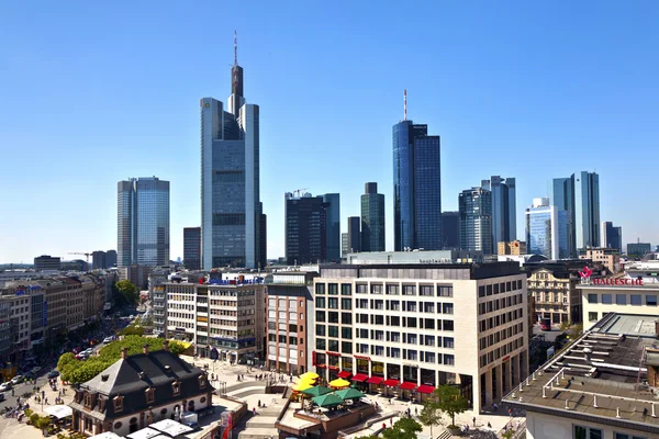 Pohled na panorama Frankfurtu s hauptwache — Stock fotografie