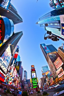 Perspective of Times Square in new York clipart