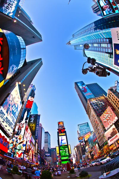 Perspectief van times square in new york — Stockfoto
