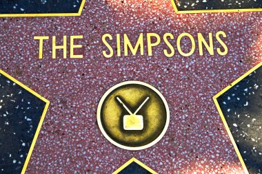 The star for The Simpsons on the walk of fame clipart