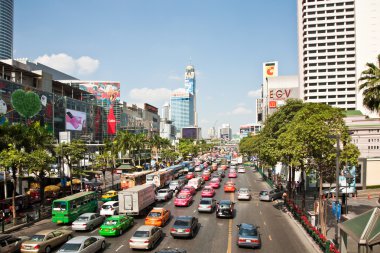 Traffic jam in Bangkok clipart