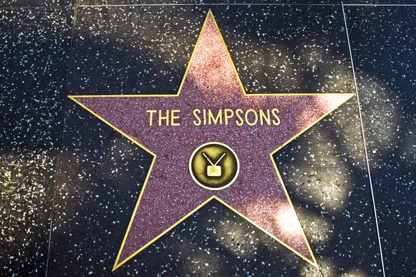 The star for The Simpsons on the walk of fame — Stock Photo, Image