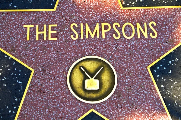 Der Stern für die Simpsons auf dem Walk of Fame — Stockfoto