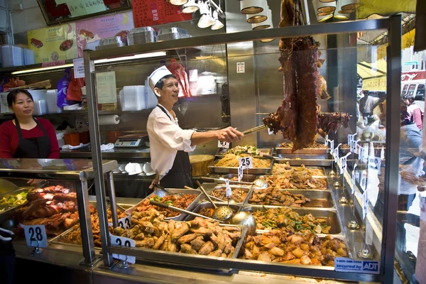 stock image A chinese restaurant offers chinese cookings like duck ,rice,noo