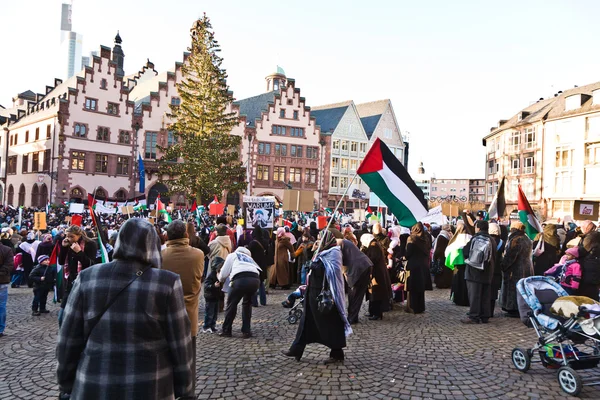 Manifestarse contra el bombardeo de Gaza y por la libertad i — Foto de Stock