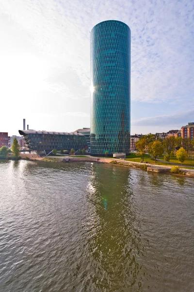 Frankfurt business center at river Main in the west harbor area — Stock Photo, Image