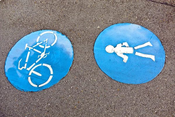Yol ve bikelane sembolü — Stok fotoğraf