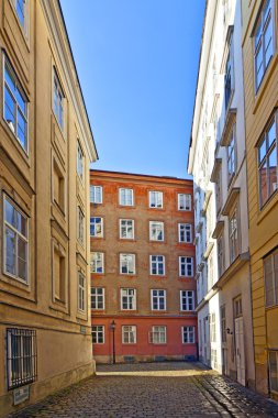 Typical old houses in Vienna first district in the famous area M clipart