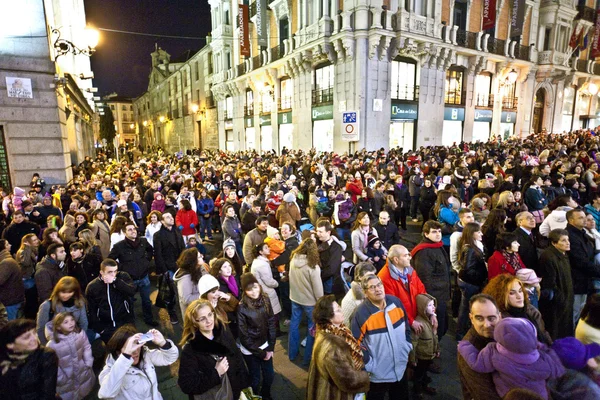 stock image Puppet show by night in Madrid