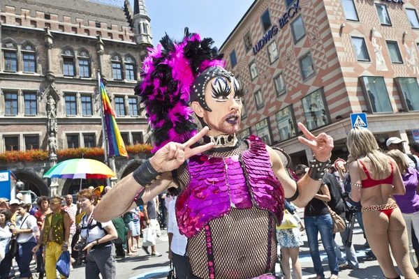 Célébrer le Christopher Street Day à Munich avec la couleur — Photo