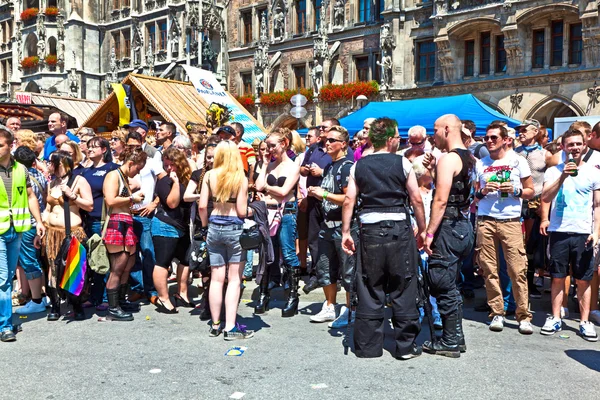 stock image celebrate the Christopher Street Day in Munich with color