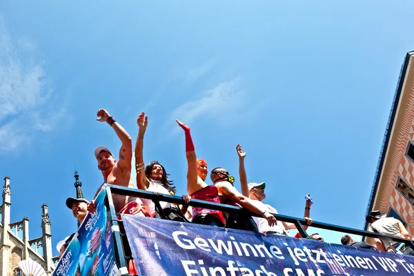 stock image celebrate the Christopher Street Day in Munich with color