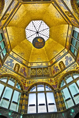 Art nouveau cupola in the city museum of Wiesbaden clipart