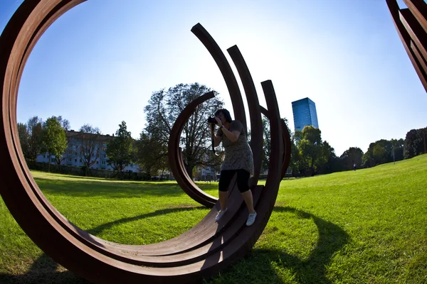 Sculpture biennale Blickachsen in Frankfurt, Germany. — Stock Photo, Image