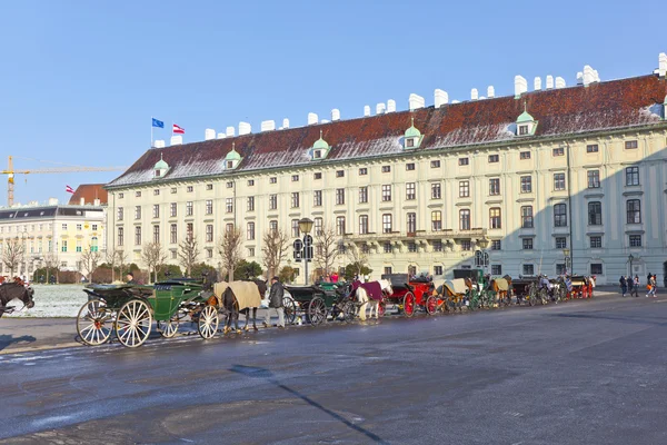 Fiaker drivrutinen väntar på turister — Stockfoto