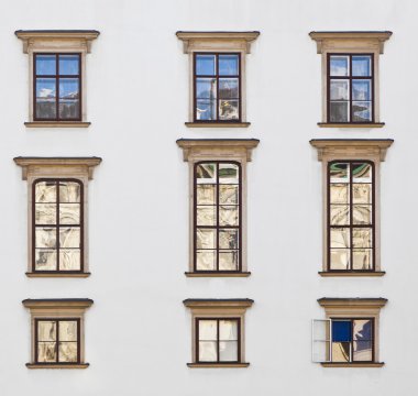 Viyana'daki hofburg cephe, eski windows