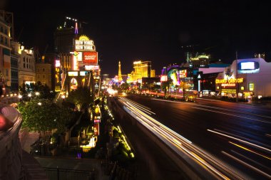 Strip in Las Vegas by night clipart