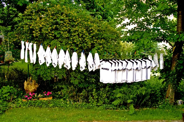 Tricots of Children E-Class are drying in the sun — Stock Photo, Image