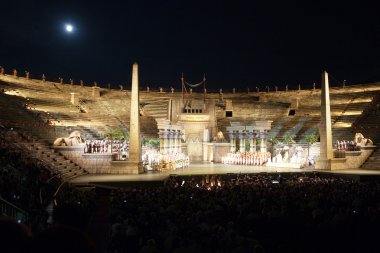 Performance of aida in the arena of verona clipart