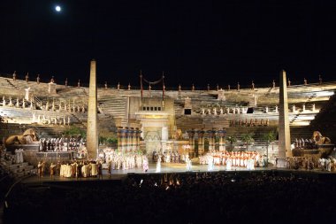 Performance of aida in the arena of verona clipart