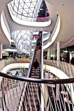 Modern architecture in the new shopping center Myzeil by archite clipart