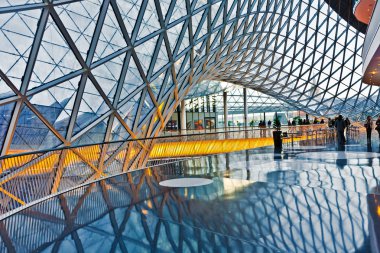 Modern architecture in the new shopping center Myzeil by archite clipart