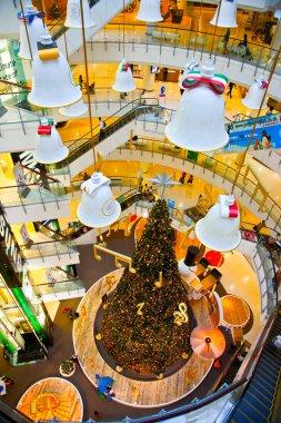 Christmas Bells as decoration in the famous shopping mall Centra clipart